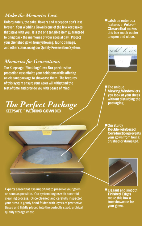 Keepsafe Box for wedding gowns, formal wear, gowns, quilts, and costumes